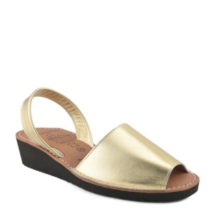 Sandale din piele AVARCA Metal Wedge Gold - Img 2