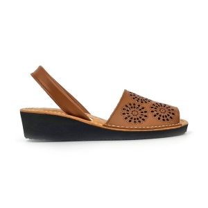 Sandale din piele AVARCA RAY Wedge Camel - Img 8