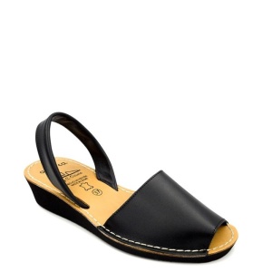 Sandale din piele AVARCA WEDGE Black - Img 3