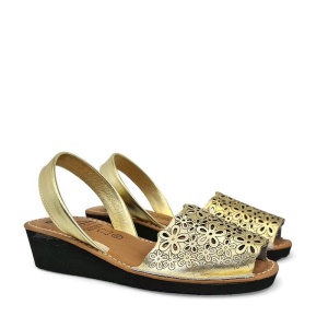 Sandale din piele AVARCA WEDGE CUT Gold