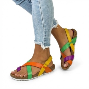 Sandale din piele naturala LELIA Multicolor - Img 2