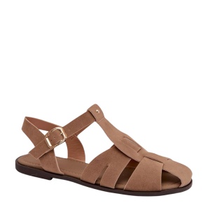 Sandale tip roman din piele ecologica ARACELI Beige