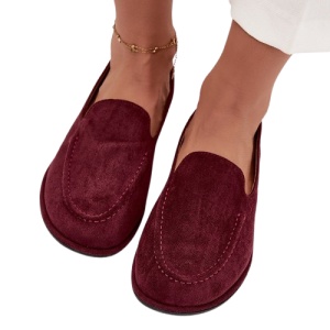 Balerini din piele sintetica MARLA Burgundy - Img 3