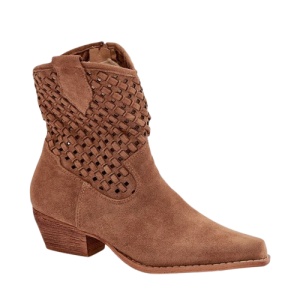 Botine din piele ecologica NURIA Camel