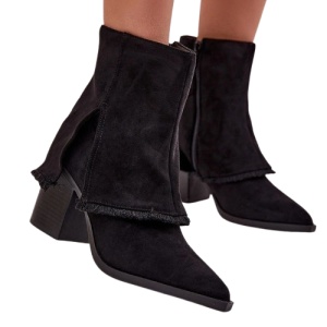 Botine din piele ecologica VILEMA Black - Img 3
