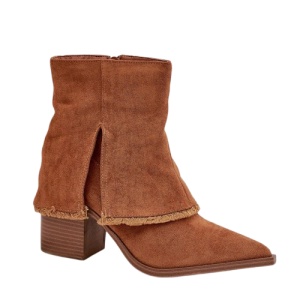 Botine din piele ecologica VILEMA Camel