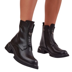 Botine din piele naturala MOLINA Black - Img 2