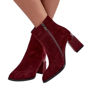 Botine din piele naturala POPEA Burgundy - Img 2