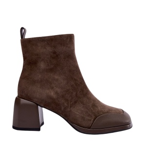 Botine din piele naturala TRIANA Khaki