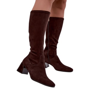 Cizme din piele ecologica FIORELLA Brown - Img 2