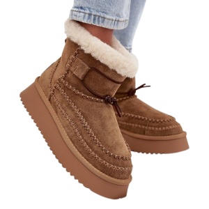 Cizme imblanite din piele naturala BOROKA Beige - Img 2