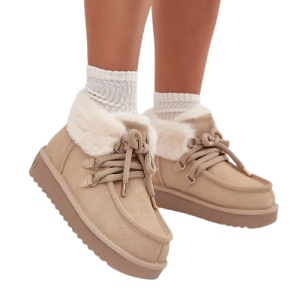 Cizme imblanite din piele naturala FRANKLIN Beige - Img 2