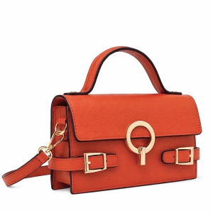 Geanta din piele naturala IVY Orange - Img 3