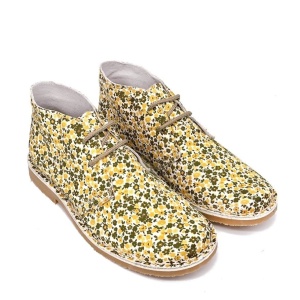 Ghete din material textil si piele HAPPY Yellow