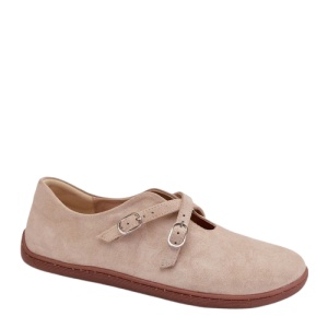 Pantofi din piele naturala BAREFOOT Cross Beige