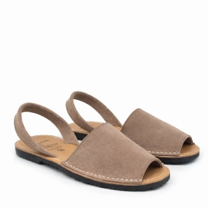 Sandale din piele AVARCA NUBUCK Taupe