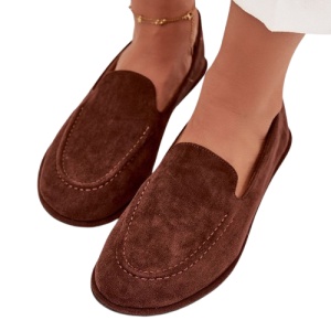 Balerini din piele sintetica MARLA Brown - Img 2
