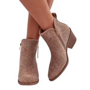 Botine din piele ecologica MARGOT Beige - Img 2