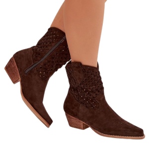 Botine din piele ecologica NURIA Brown - Img 2