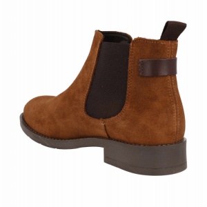 Botine din piele naturala JUANA Brown Camel - Img 3