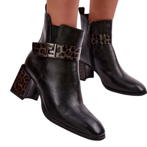 Botine din piele naturala MAIA Black - Img 2