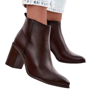 Botine din piele naturala MANUELA Brown - Img 2