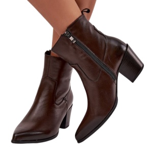 Botine din piele naturala RIGA Brown - Img 3