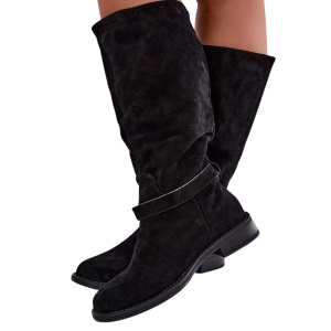 Cizme din piele naturala JULIETA Black - Img 2