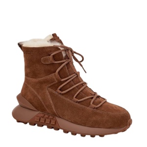 Cizme imblanite din piele naturala CROCO Camel - Img 1