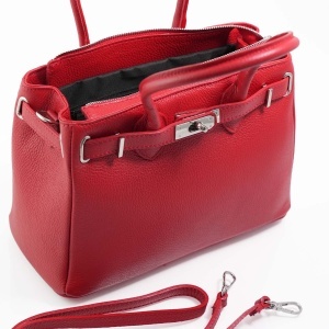 Geanta din piele naturala FLEUR Red - Img 6