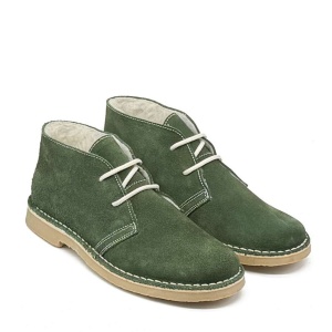 Ghete imblanite din piele intoarsa SAFARI Green