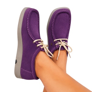 Mocasini din piele intoarsa SAFARI Violet - Img 2