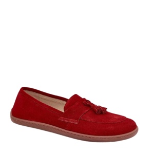 Pantofi din piele naturala BAREFOOT Fringe Red