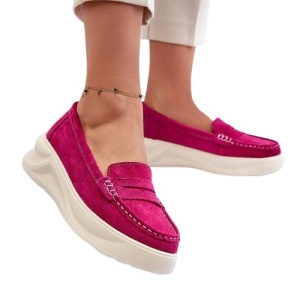 Pantofi din piele naturala DORA Fucsia - Img 2