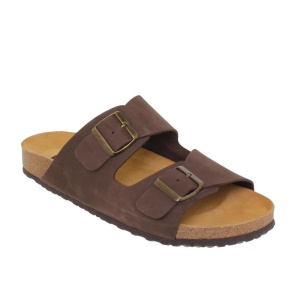 Papuci din piele naturala DUENY Brown