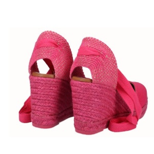 Sandale din in si piele LINA Fucsia - Img 3