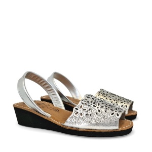 Sandale din piele AVARCA WEDGE CUT Silver