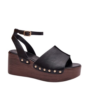 Sandale din piele ecologica CARINA Black