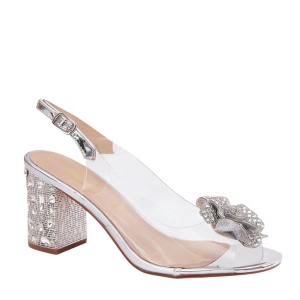 Sandale din piele naturala si vinyl VELMA Silver