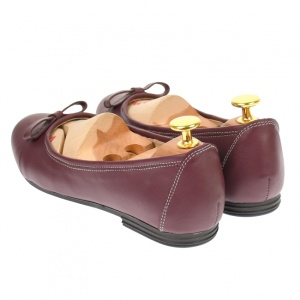 Balerini dama, grena, casual, din piele naturala - Made in Romania FLOGRENA - Img 2