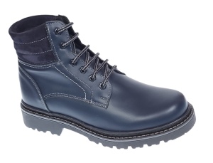Bocanci barbati din piele naturala imblaniti, model iarna Cairo Bleumarin BOC330BLUE - Img 4