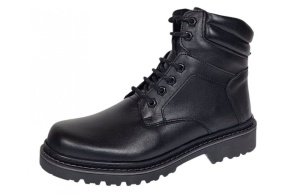 Bocanci barbati Sport din piele naturala model Negru imblanit GKR5KN - Img 3