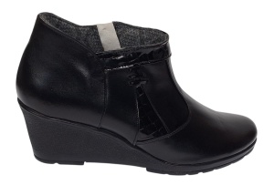 Botine dama din piele naturala cu fermoar culoare neagra Orto MV5NORT - Img 7