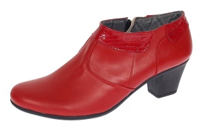 Botine dama din piele naturala cu fermoar Rosu MV4R - Img 8