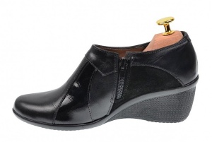 Botine dama negre din piele naturala cu platforma de 5 cm - Model Mira - Img 2