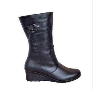 Cizme dama din piele naturala, cu fermoar, negru, Imblanite, Marimi 36 la 41 MVS30CZM - Img 9