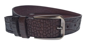 Curea barbati, casual, eleganta, din piele naturala, Maro - CK37MCR - Img 2