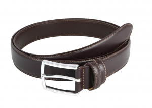 CUREA BARBATI ELEGANTA, CUSUTA, DIN PIELE NATURALA MARO 3.4 CM - 00001394M - Img 2