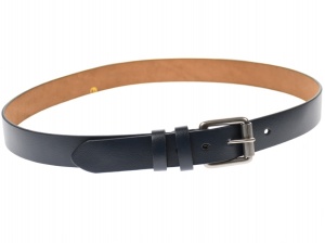 Curea barbati eleganta, din piele naturala, bluemarin 3.5 cm - DR1216BLM - Img 4