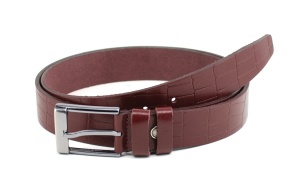 Curea barbati eleganta din piele naturala bordo DR335BORDO - Img 2
